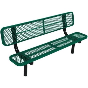 Image for Everest 6 Ft. In-Ground Mount Park Bench W/ Back (Green) from HD Supply