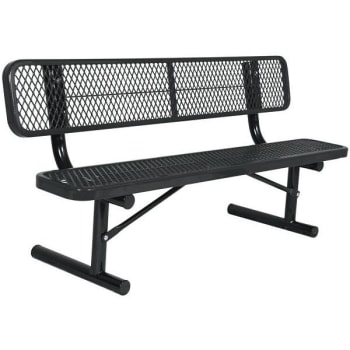 Image for Everest 6 Ft. Portable Park Bench W/ Back (Black) from HD Supply