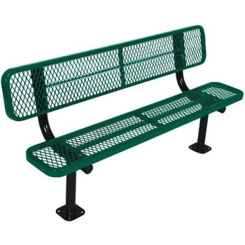 Everest 6 ' Green Surface Mount Park Bench With Back
