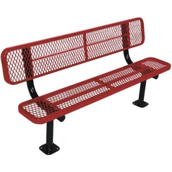 Image for Everest 6 Ft. Surface-Mount Park Bench With Back (Red) from HD Supply