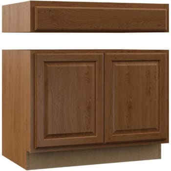 Image for Hampton Bay 36 In. X 34.5 In. X 24 In. Medium Oak Ada Sink Base Kitchen Cabinet from HD Supply