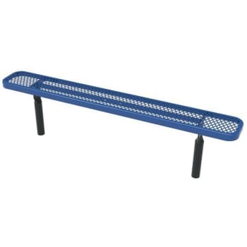 Everest 6 Ft. In-Ground Mount Park Bench Without Back (Blue)
