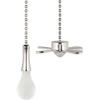 Image for Commercial Electric 12 In. Brushed Nickel Light Bulband Fan Pull Chain Set from HD Supply