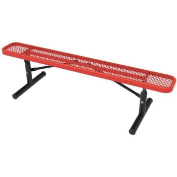 Image for Everest 8 Ft. Portable Park Bench Without Back (Red) from HD Supply
