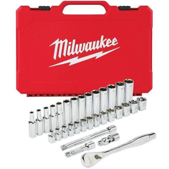 Image for Milwaukee 3/8 in. Drive Metric Ratchet And Socket Mechanics Tool Set from HD Supply