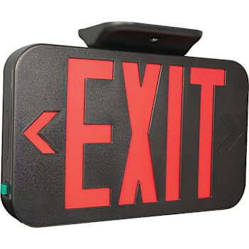 Image for Compass 1.5 W Integrated LED Black/Red Exit Sign W/ Battery from HD Supply