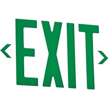 Image for Hubbell Lighting Dual-Lite 2 W LED White/Green Nema 4x Exit Sign W/ Battery from HD Supply