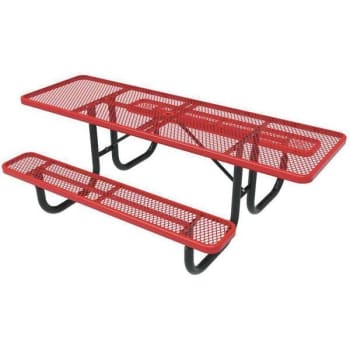 Everest 8 Ft. Red Double-Sided ADA Heavy-Duty Picnic Table