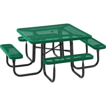 Everest 46 In. Green Square Picnic Table