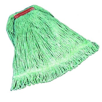 Image for Rubbermaid Commercial Super Stitch 24 Oz. Cotton Blend Wet Mop Head, Looped-End, 1 In. Headband, Green from HD Supply