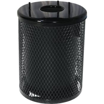 Image for Everest 32 Gal. Trash Receptacle W/ Rain Bonnet (Black) from HD Supply