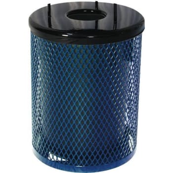 Image for Everest 32 Gal. Trash Receptacle W/ Rain Bonnet (Blue) from HD Supply