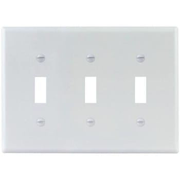 Image for Titan3 Smooth 3-Gang Toggle Standard Metal Wall Plate (White) from HD Supply