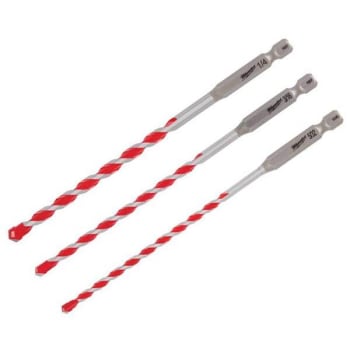 Image for Milwaukee Shockwave 3-Piece Carbide Hammer Drill Bit Kit (For Concrete, Stone, Masonry Drilling) from HD Supply