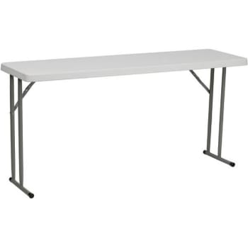 Image for Carnegy Avenue # RB1860 60 in. Plastic Tabletop Metal Frame Folding Table (Granite White) from HD Supply