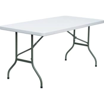 Image for Carnegy Avenue # DADYCZ152 60 in. Plastic Tabletop Metal Frame Folding Table (Granite White) from HD Supply