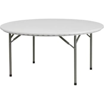 Image for Carnegy Avenue # RB60R 60 in. Plastic Tabletop Metal Frame Folding Table (Granite White) from HD Supply