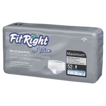 Medline Fitright Active Male Guards, 6 X 11, White, Package Of 52