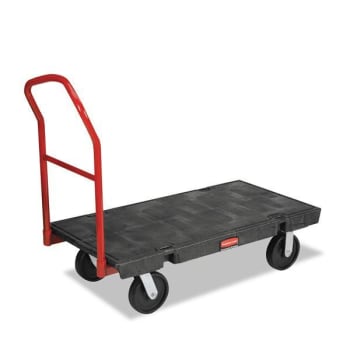 Rubbermaid Commercial Platform Truck W/ Tie-Downs, 2000-Lb Capacity (Black)