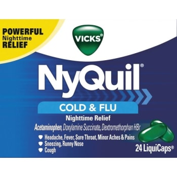 Image for Vicks NyQuil Cold & Flu Nighttime LiquiCaps, 24/Box, 24 Boxes/Carton, 576 Total from HD Supply