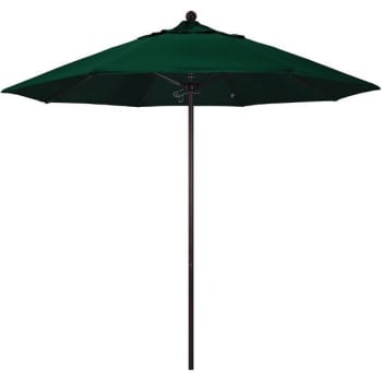 Image for California Umbrella 9 Ft. Bronze Aluminum Patio Umbrella In Forest Green Sunbrella from HD Supply