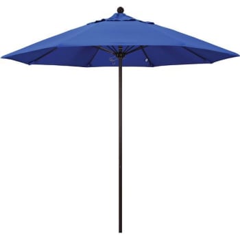Image for California Umbrella 9 Ft. Bronze Aluminum Patio Umbrella W/ Fiberglass In Pacific Blue Sunbrella from HD Supply