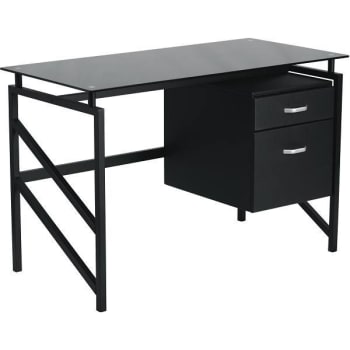 Image for Carnegy Avenue 46 in. Rectangular 2 -Drawer Computer Desk with File Storage (Black) from HD Supply