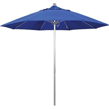 Image for California Umbrella 9 Ft. Silver Patio Umbrella W/ Fiberglass Ribs In Pacific Blue Sunbrella from HD Supply