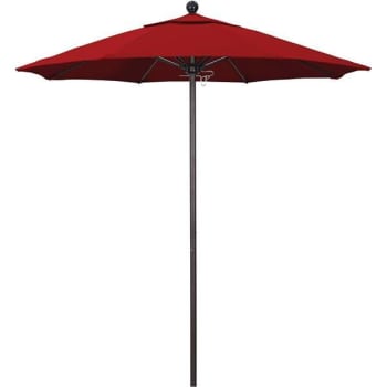 Image for California Umbrella 7.5 Ft. Bronze Patio Umbrella W/ Fiberglass Ribs In Jockey Red Sunbrella from HD Supply