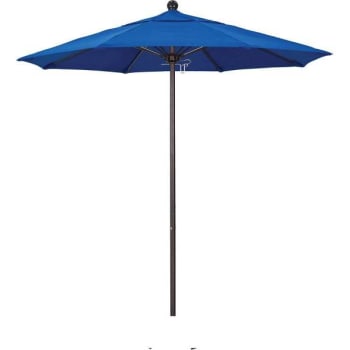 Image for California Umbrella 7.5 Ft. Bronze Patio Umbrella W/ Fiberglass Ribs In Pacific Blue Sunbrella from HD Supply
