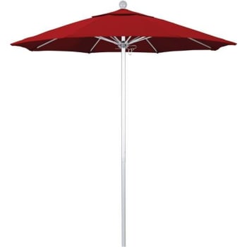 Image for California Umbrella 7.5 Ft. Silver Aluminum Patio Umbrella In Jockey Red Sunbrella from HD Supply