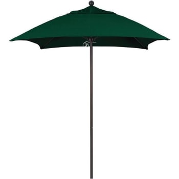 Image for California Umbrella 6 Ft. Square Bronze Aluminum Patio Umbrella In Forest Green Sunbrella from HD Supply