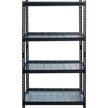 Image for Iron Horse Black 4-Tier Boltless Steel Garage Storage Shelving Unit, 18"D X 36"W X 60"H from HD Supply