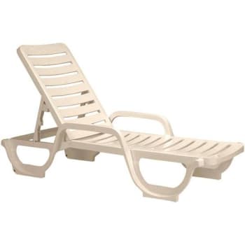 Image for Grosfillex Bahia Sandstone Plastic Outdoor Chaise Lounge from HD Supply
