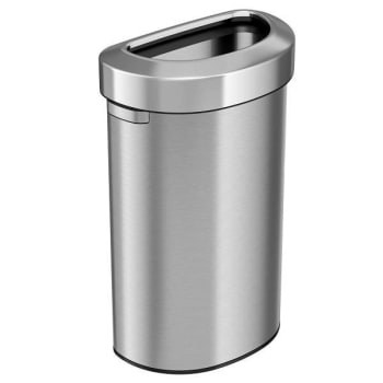 Image for HLS Commercial 23 Gal. Semi-Round Open-Top Trash Can (Stainless Steel) from HD Supply
