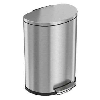 Image for HLS Commercial 13 Gal. Semi-Round Step Trash Can W/ Odor Filter (Stainless Steel) from HD Supply