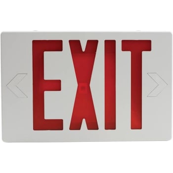 Image for Sylvania 15 W Equivalent Dual Voltage LED White Exit Sign w/ Emergency Battery Backup and Red Letters from HD Supply