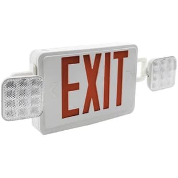 Image for Sylvania 24 W Equivalent Dual Voltage Integrated LED White Exit Sign and Emergency Light Combo Red Letter from HD Supply