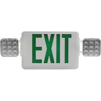 Image for Sylvania 24 W Equivalent Dual Voltage LED White Exit Sign and Emergency Light Combo Green Letters from HD Supply