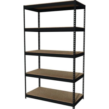 Iron Horse 48 In. W X 84 In. H X 24 In. D Riveted Steel Shelving 5-Shelf Unit (Black)