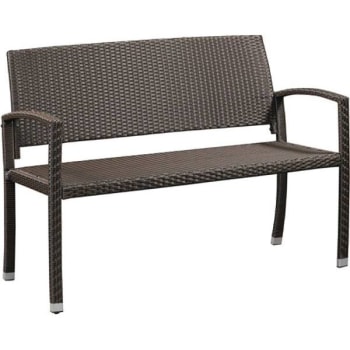 Image for Patio Sense Miles 47 in. 2-Person All-Weather Wicker Outdoor Patio Bench (Mocha) from HD Supply