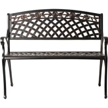 Image for Patio Sense Scarlet 40 in. Cast Aluminum Outdoor Bench (Antique Bronze) from HD Supply