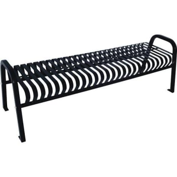 Image for Plaza 8 Ft. Steel Strap Bench Without Back (Black) from HD Supply