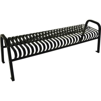 Image for Plaza 8 Ft. Steel Strap Bench Without Back (Matte Black) from HD Supply