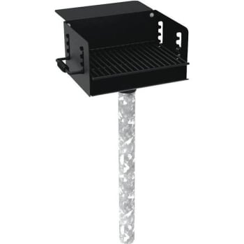 Image for 300 Sq. In. Pedestal Grill W/ Utility Shelf And Mount Post (Black) from HD Supply