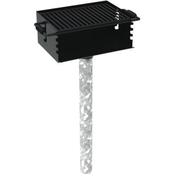 Image for 280 Sq. In. Cooking Area Commercial Pedestal Grill W/ Ground-Mount Post (Black) from HD Supply