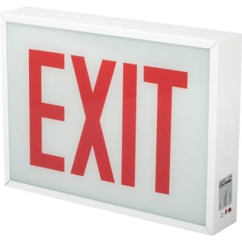 Cooper Lighting Sure-Lites® LED Battery Backup Exit Sign, 20-Gauge Steel, Red