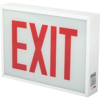 Cooper Lighting Sure-Lites® LED Exit Sign, 20-Gauge Steel, Chicago Approved, Red