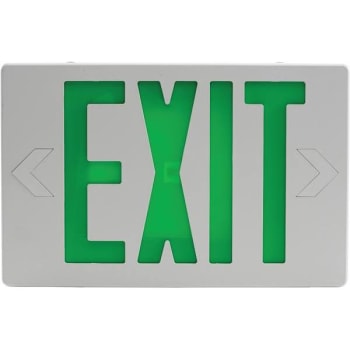 Sylvania 15 W Equivalent LED White Exit Sign w/ Emergency Battery Backup and Green Letters