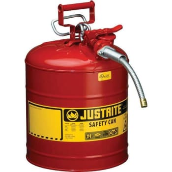 Image for Justrite Safety Can 5 Gal. With Hose (Red) from HD Supply